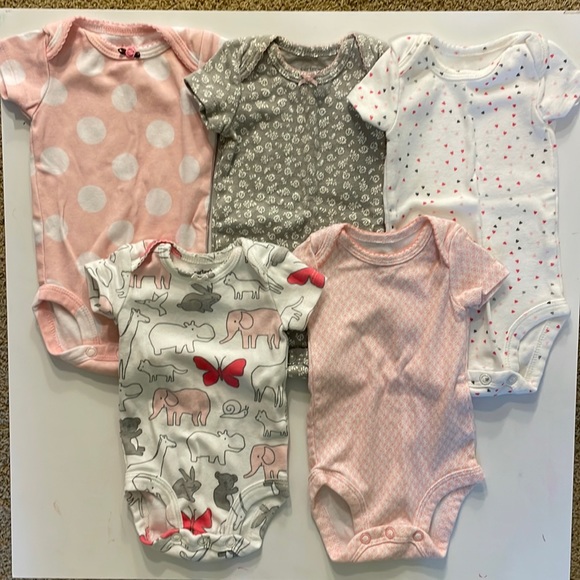 Carter's Other - Baby Girls Carter’s Set of 5 NB Onesies